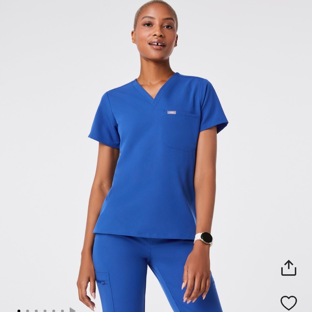 Blue Women's V-Neck Top